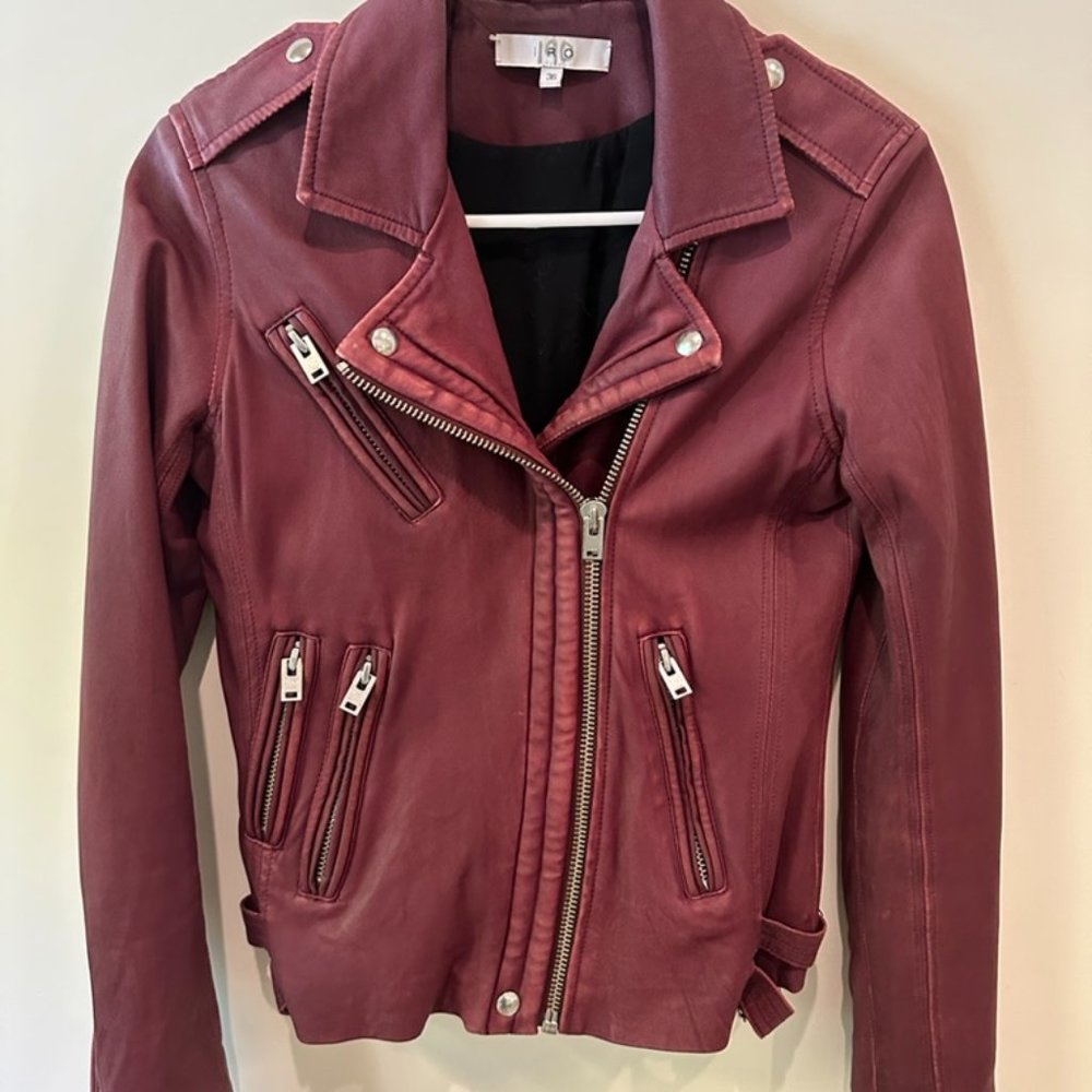 IRO Han' Lambskin Leather Jacket /Color: Wine/Size: 36EU